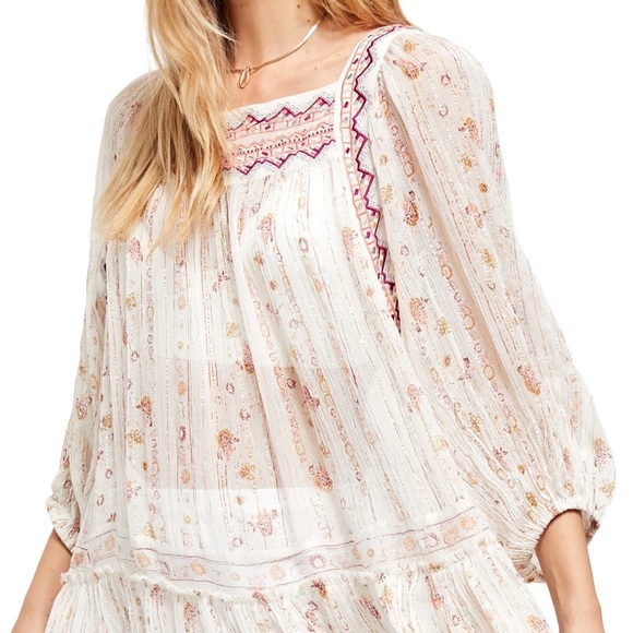 Free People Boho Tunic Dress, Ivory Dance Magic, Size S New w/Tag Retail $148.00 - Picture 10 of 10